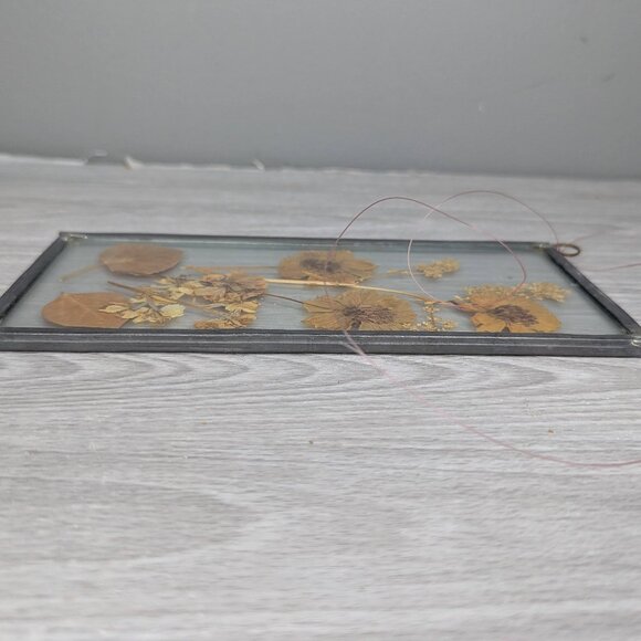 Pressed Floral Leaded Glass Frame Decor 8" x 4" x 1.4" - Picture 8 of 14